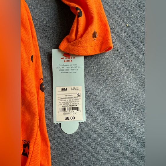 Cat & Jack Halloween Pumpkin Candy Dress Bundle Toddler Girls SZ 18M Long Sleeve - Picture 5 of 6